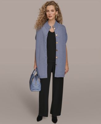 Women's Button Front Mock Neck Sweater