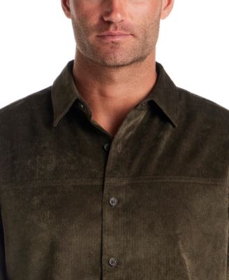 Men's Long-Sleeve Button Down Solid Cord Shirt