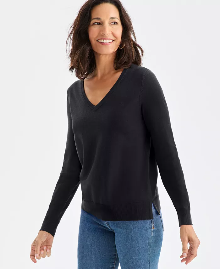 Women's V-Neck Long-Sleeve Sweater - thumbnail 10