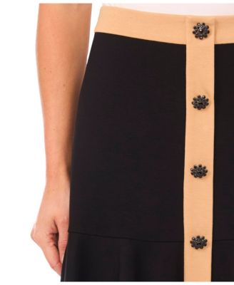 Women's Button Down Flounce Mini Skirt
