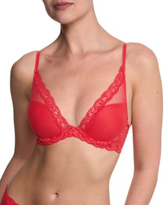Women's Feathers Lace Contour Underwire Plunge Bra 730023