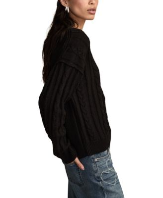 Women's Cable Knit Crew Neck Sweater