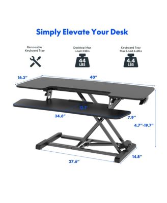 M7 Series 40"W Manual  Adjustable Standing Desk Converter, Black