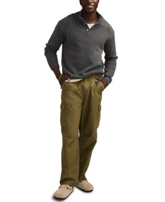 Men's Quarter Button Mock Neck Sweater