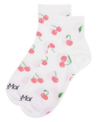 Women's Multi Cherries Athletic Quarter Socks