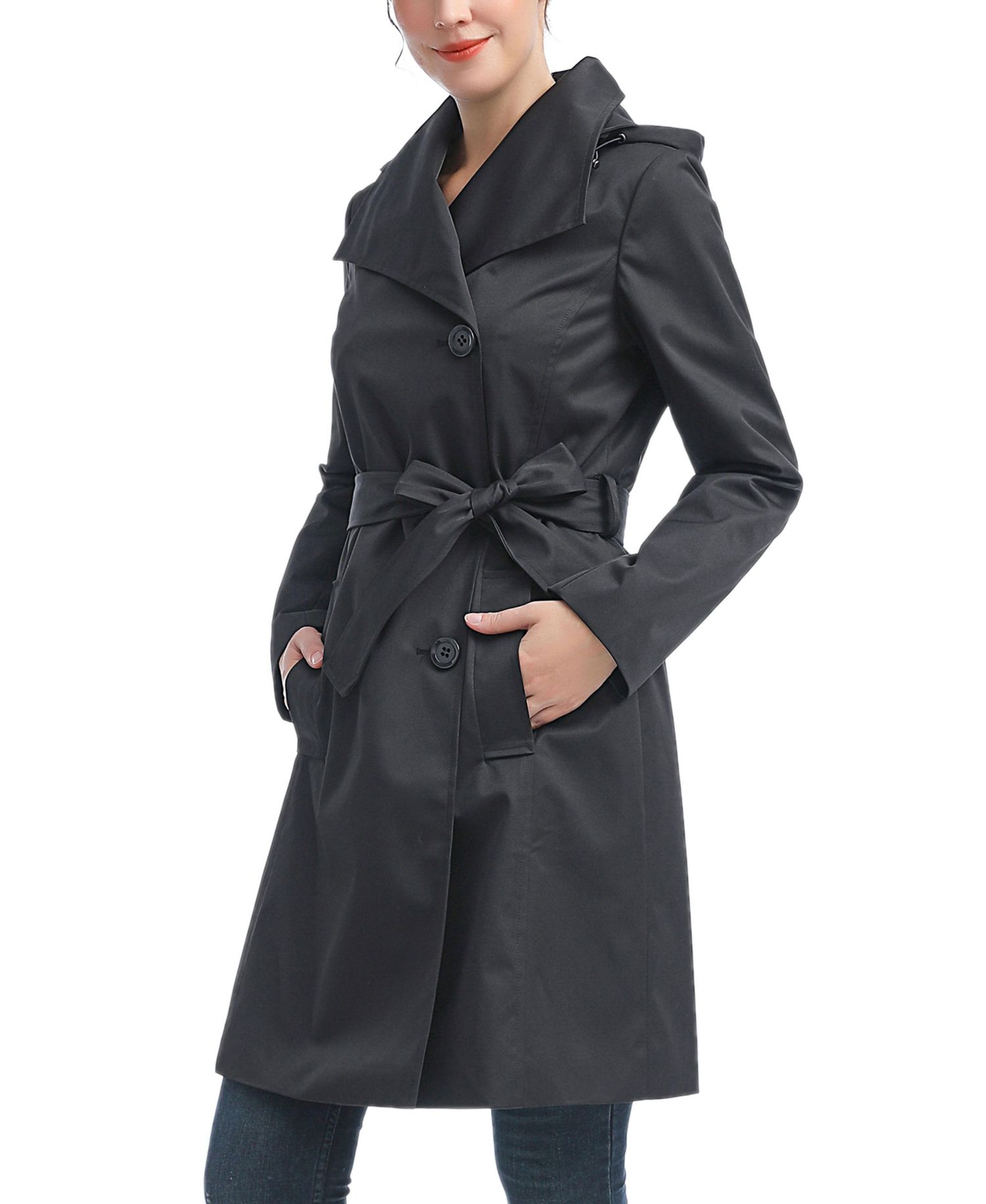 Women's kimi + kai Wing Collar Hooded Trench Coat