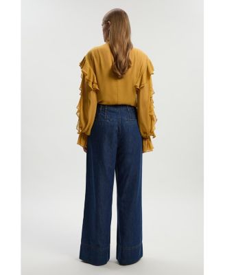 Women's Denim Wide Legged Pants