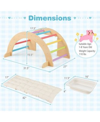 6 in 1 Kids Climbing Arch Playset wIth Removable Cushion and Stoppers