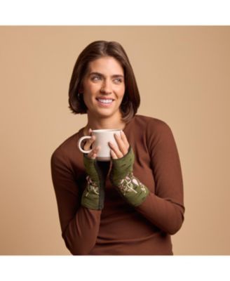 Women s Artisan Crafted Fleece Lined Viola Fingerless Gloves