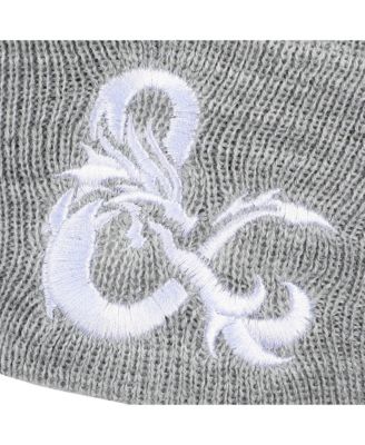 Men's Ampersand Logo Embroidery Heather Gray Acrylic Knit Cuff Beanie