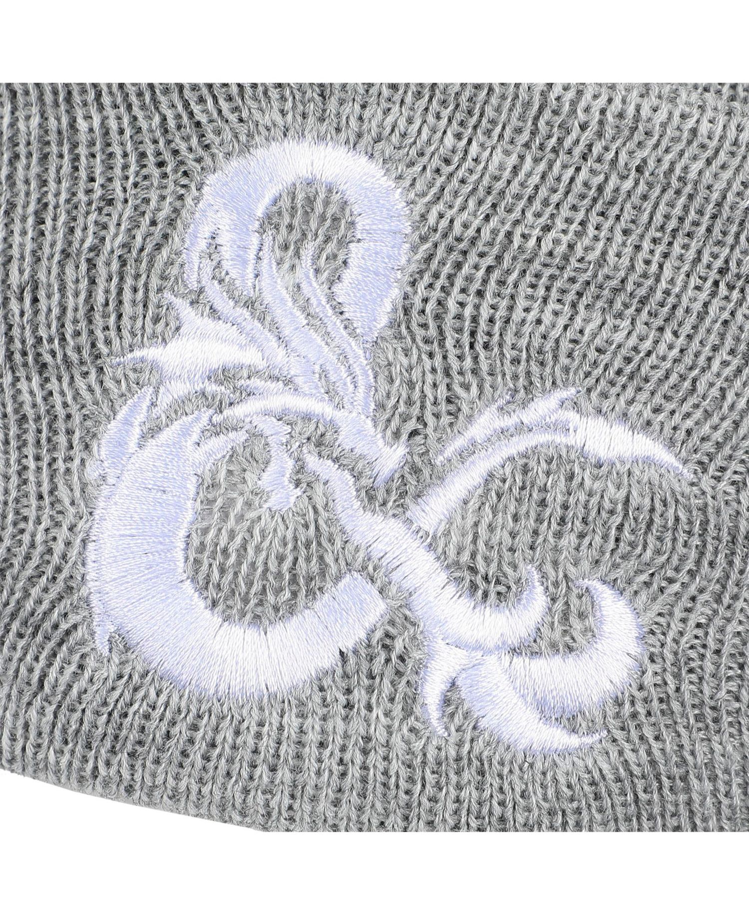 Men's Dungeons and Dragons Ampersand Logo Embroidery Heather Gray Acrylic Knit Cuff Beanie
