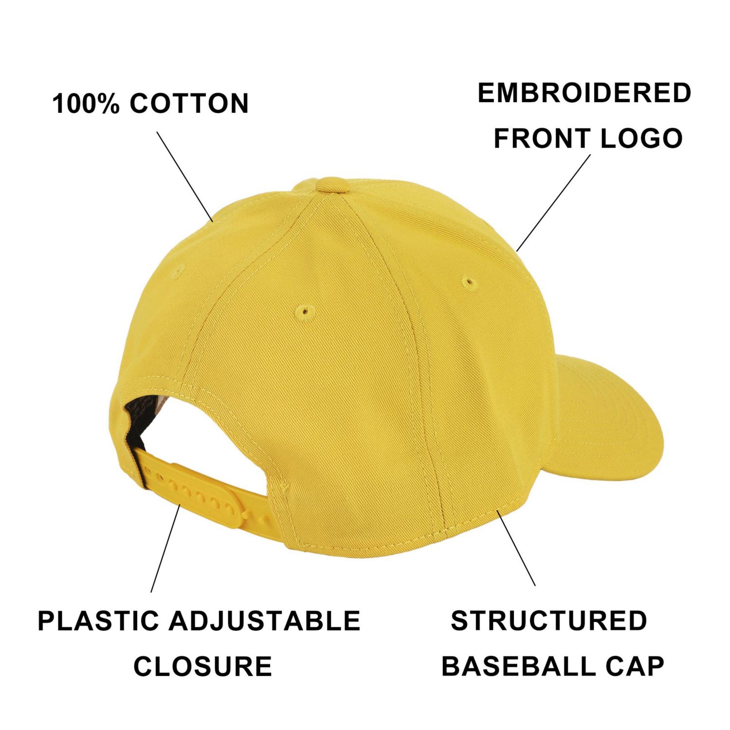 Men's Wario Embroidery Cotton Twill B2 Structured Baseball Cap Traditional Adjustable
