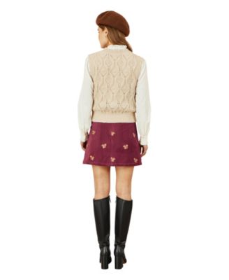 Women's Corduroy Daisy Mini Skirt