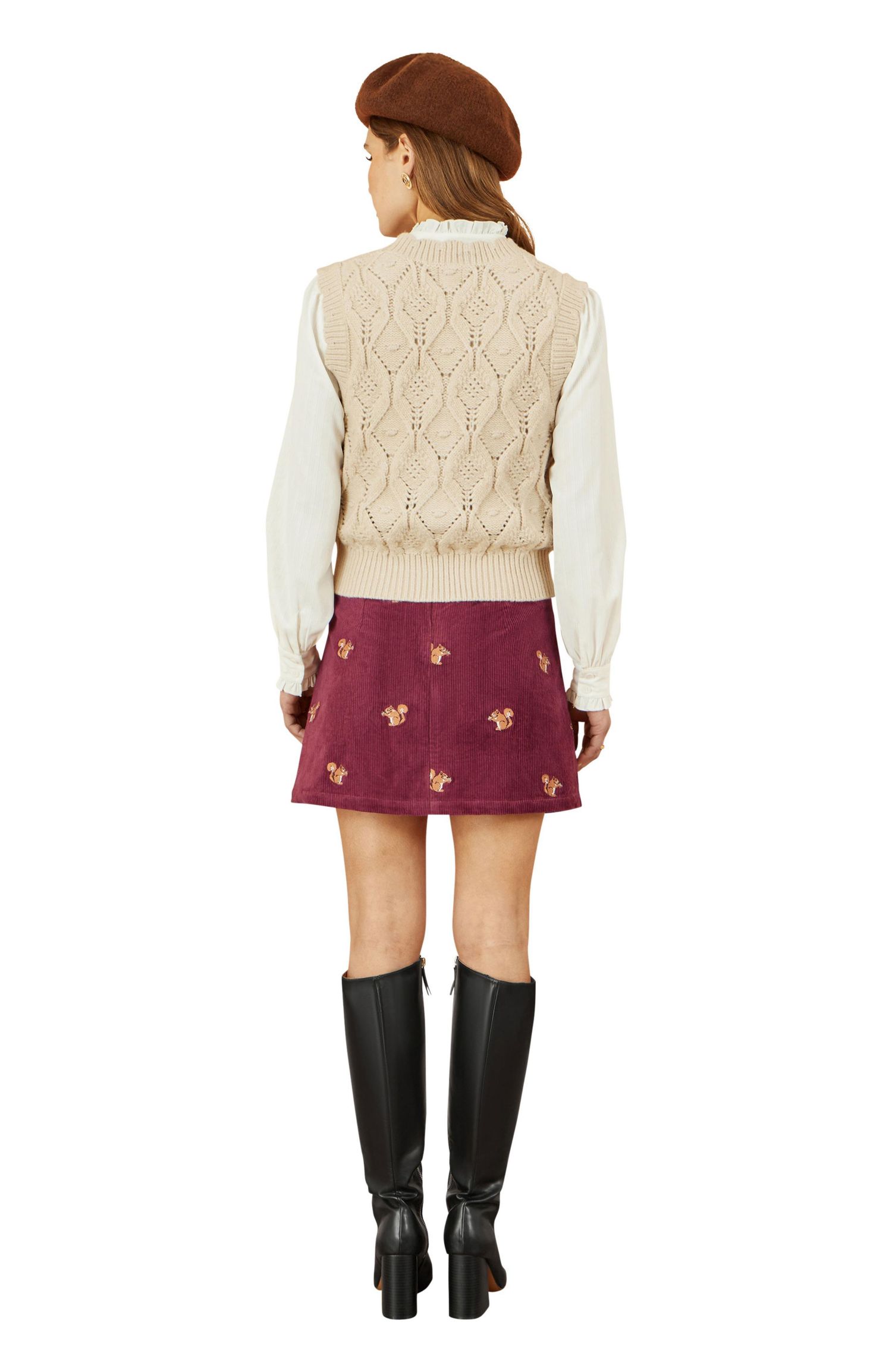 Women's Corduroy Daisy Mini Skirt