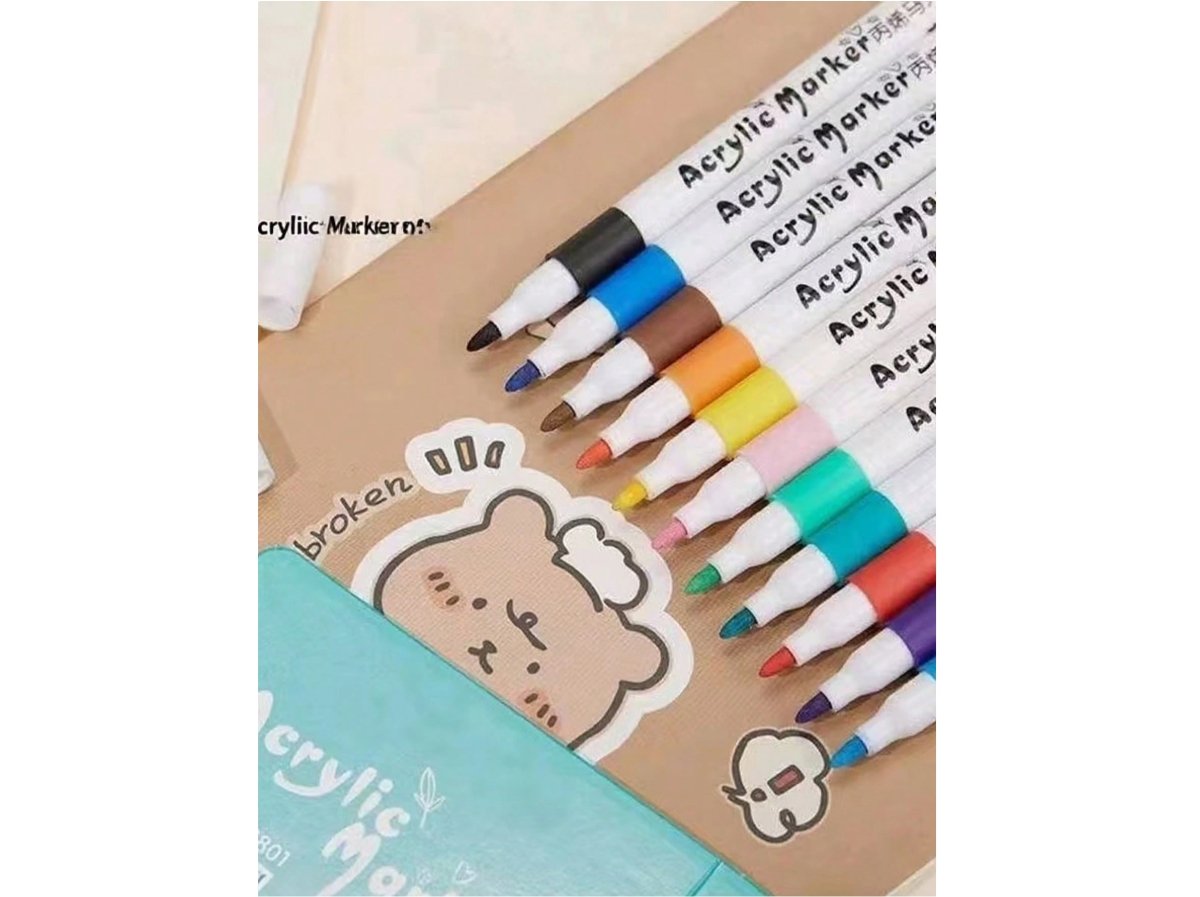 Htutwoo 48 Colors Acrylic Paint Markers for Artists, Quick-Dry Ink, Works on Glass Metal Wood, Round Graffiti Pens