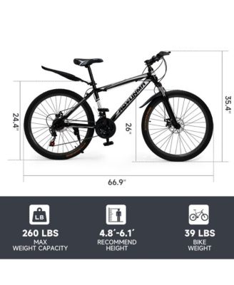26-Inch 24-Speed Mountain Bike for Adults with Suspension Fork & Dual Disc Brakes, Ready for Adventure