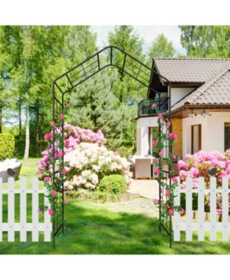 Metal Garden Arch Climbing Plants Support Black