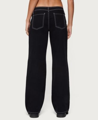 Women's Contrast Stitch Low Rise Jeans