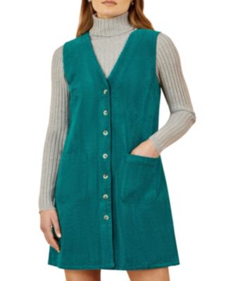 Women's Cord Tunic Dress With Pockets
