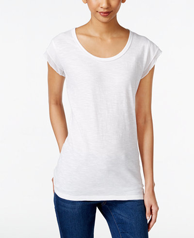Style & Co Chiffon-Trim T-Shirt, Only at Macy's