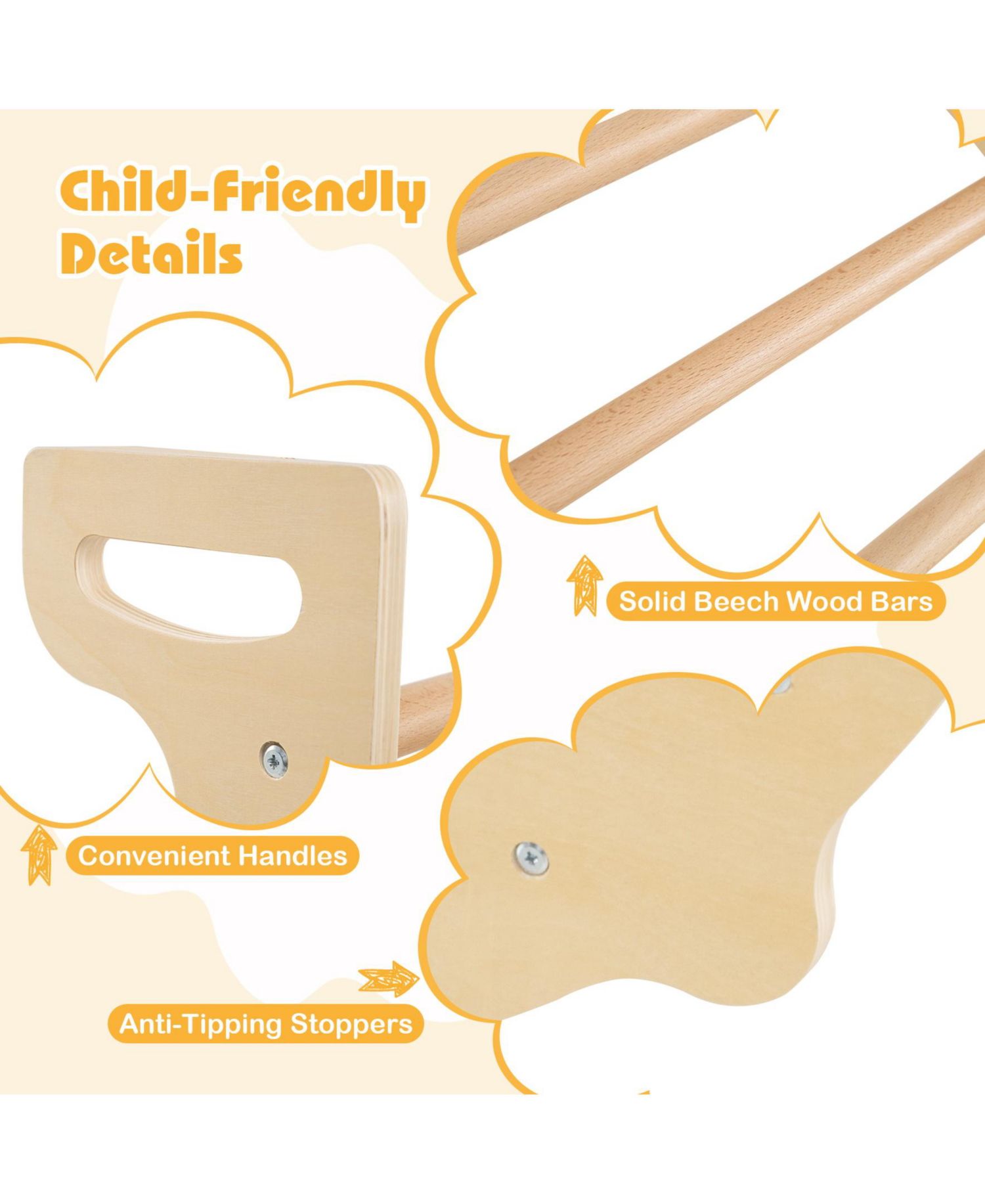 8-in-1 Wooden Climbing Arch Sensory Table and Collapsible Storage Bin, 2-Piece Set