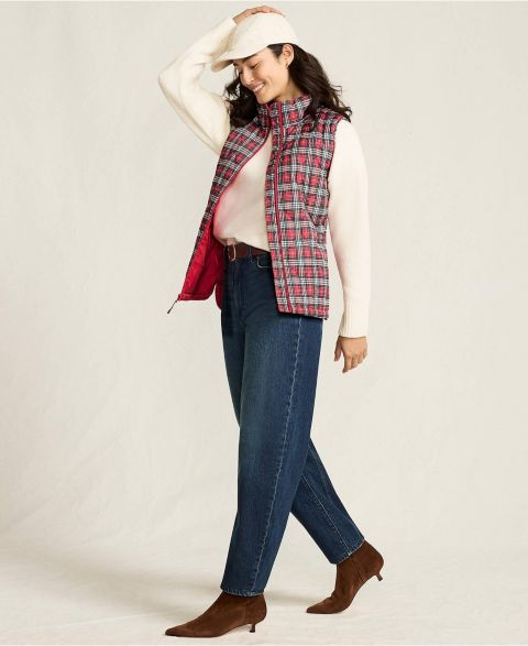 Женские жилеты Lands' End Women's Tall Print FeatherFree Quilted Insulated Vest