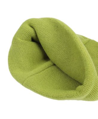 Men's Embroidery Green Acrylic Yarn Standard Cuff Beanie