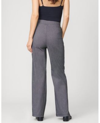 Women's Micro Grid Wide Leg Pull On Pant
