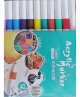 80 Colors Acrylic Paint Marker Pens, Long Lasting Bright Colors for DIY Crafts Fine Strokes for Greeting Cards Stone Glass Wood Ceramics