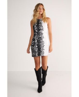 Women's Zebra Ombre Sequin Mini Dress