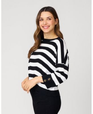 Women's Stripe Drop Shoulder Sweater