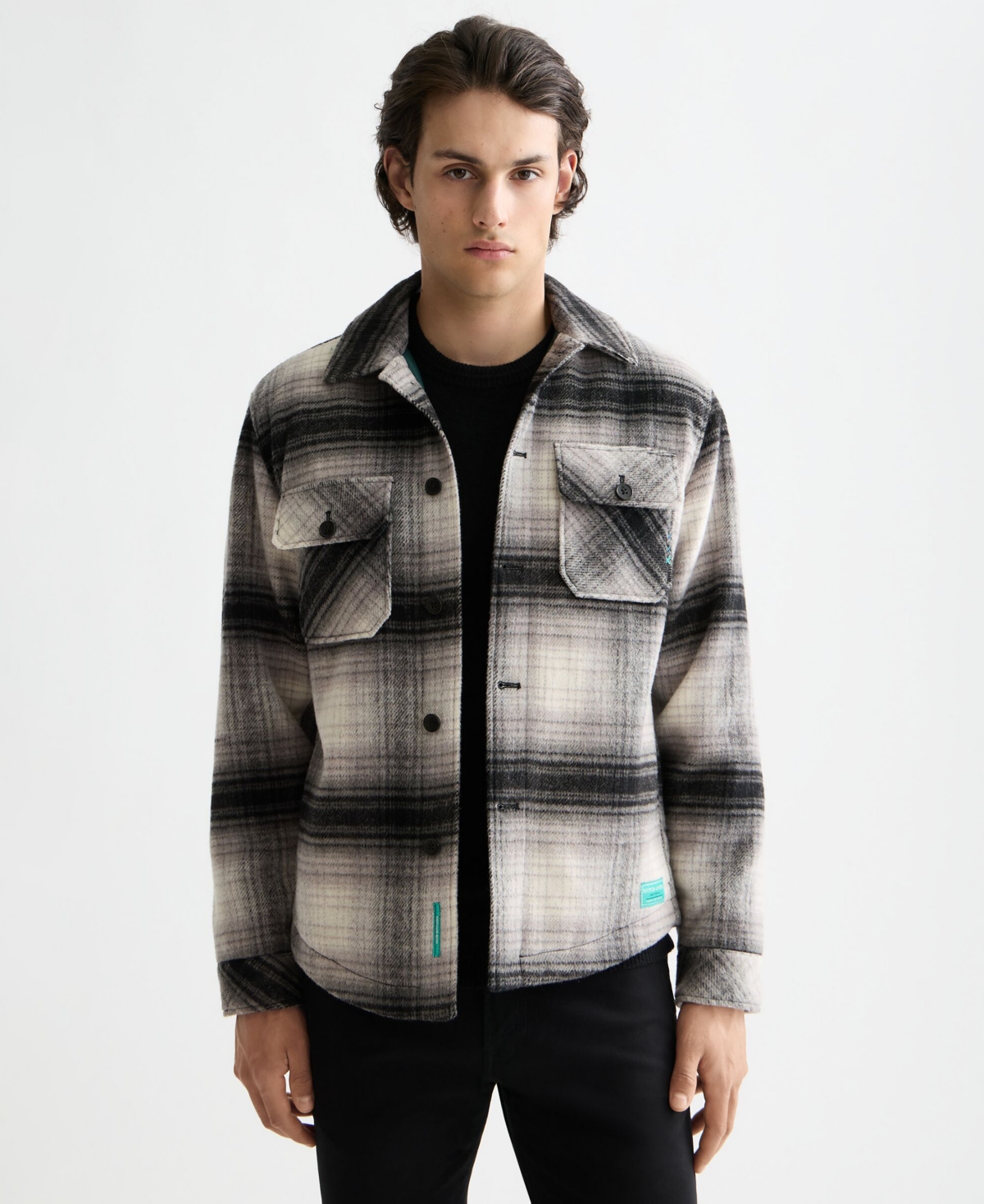 Scotch & Soda Men's Point Collar Long Sleeve Overshirt Jacket