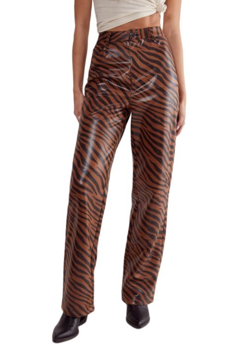 Женские брюки Nasty Gal Zebra Straight Leg, цвет: Нейтральный