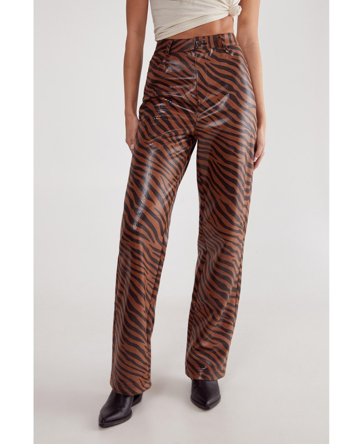 Nasty Gal Women's Zebra Straight Leg Pant