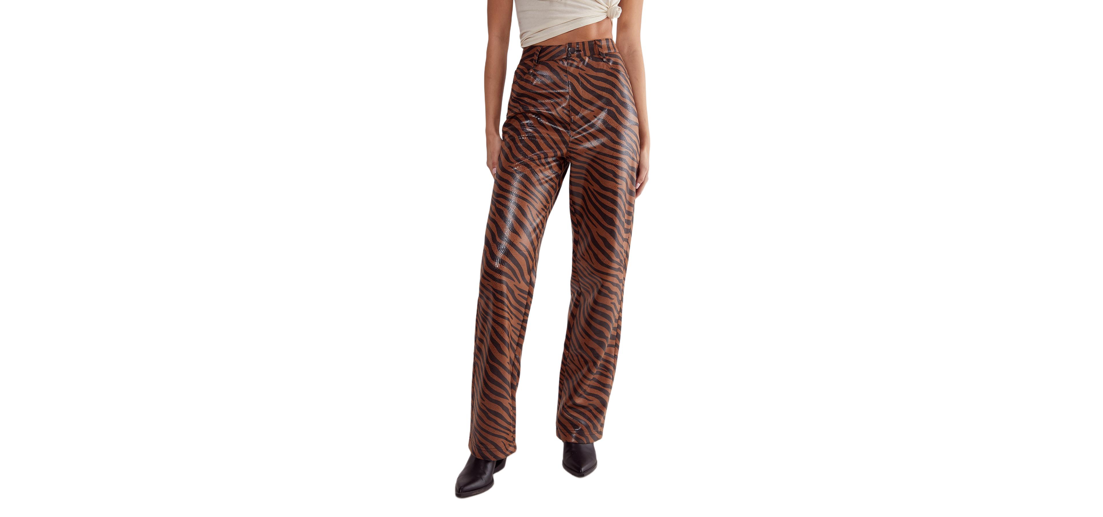 Nasty Gal Women's Zebra Straight Leg Pant