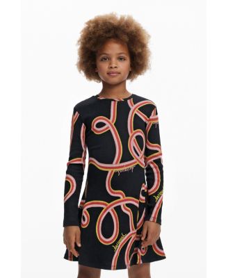 Girls's Long sleeve skater dress with streamers