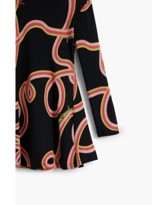 Girls's Long sleeve skater dress with streamers