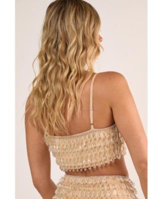 Women's Droplet Embellished Crop Top