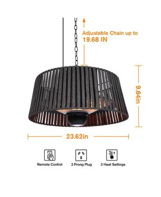 Hanging Heater Lamp, 1500W Waterproof Electric Patio Heater with Remote Control