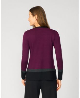 Women's Colorblock V-Neck Rib Tunic Sweater