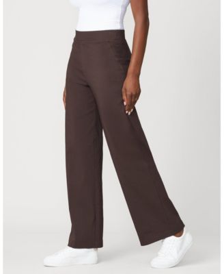  Soft Stretch Wide Leg Pull On Twill Pant