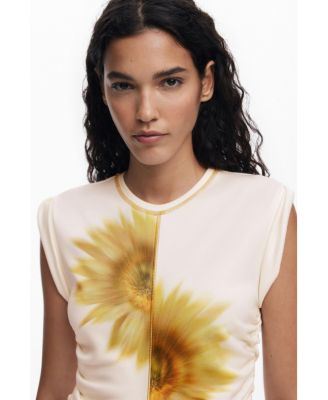 Women's Short sunflower lyocell dress