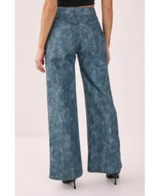 Women's Studded Detail Belted Trouser