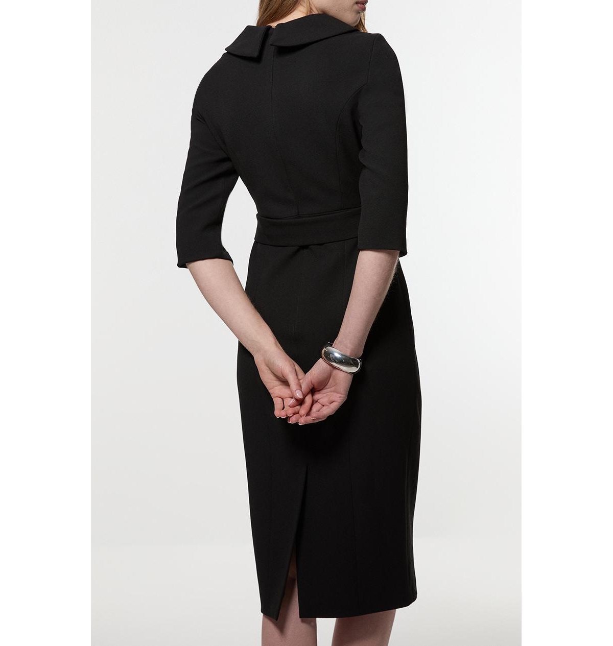 Karen Millen Women's Crepe Roll Neck Midi Dress