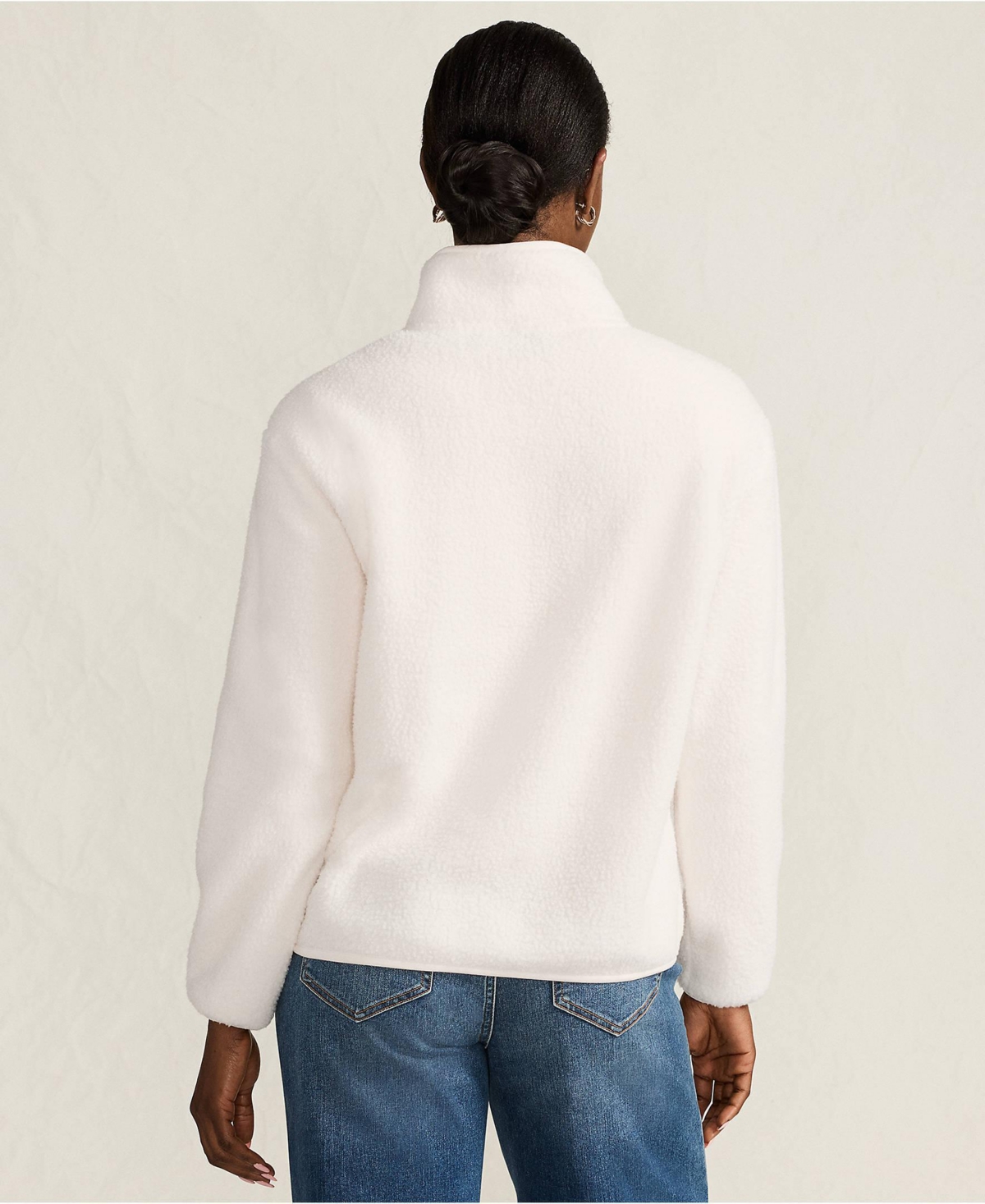 Lands' End Women's Half Zip Cozy High Pile Fleece Pullover