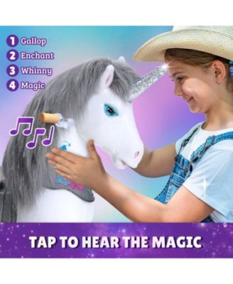 PonyCycle Model Y Grey Unicorn Rideable Toy for Age 3-4