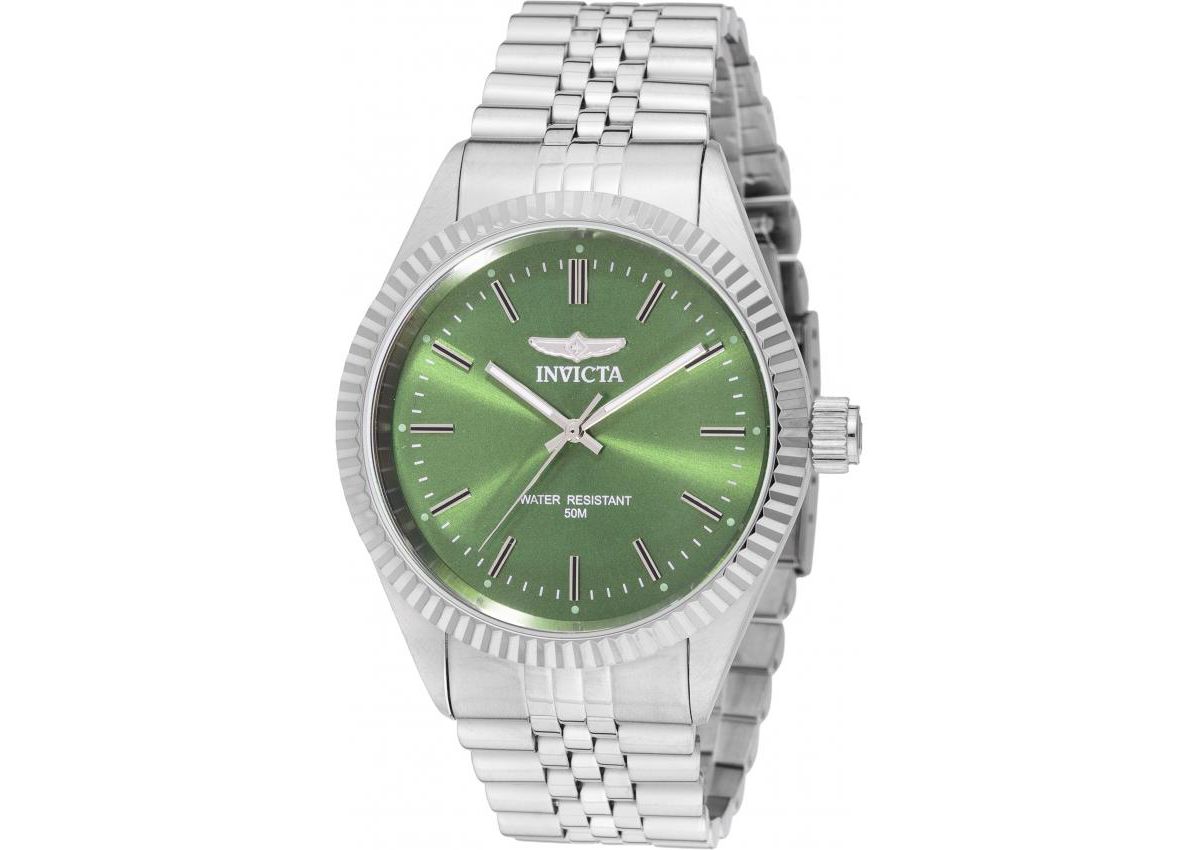 Мужские специальные кварцевые часы с зеленым циферблатом и 3 стрелками 49313