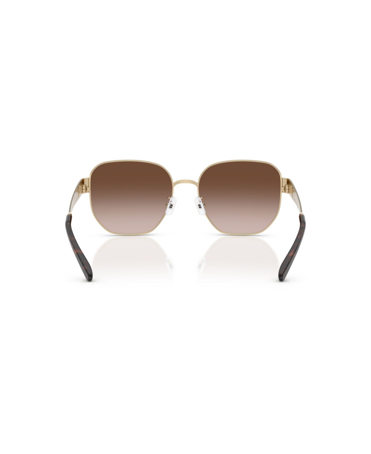 Женские солнцезащитные очки Tory Burch Geometric Sunglasses, TY6117, цвет: Блестящий светлый золотой — фото 5