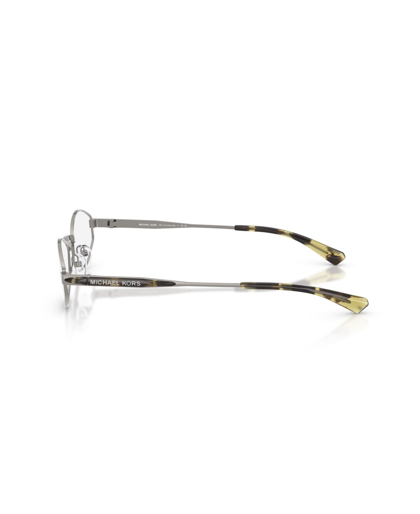 Мужские солнцезащитные очки Michael Kors Oval Palo Alto Sunglasses, MK1175, цвет: Бежевый золотой — фото 15
