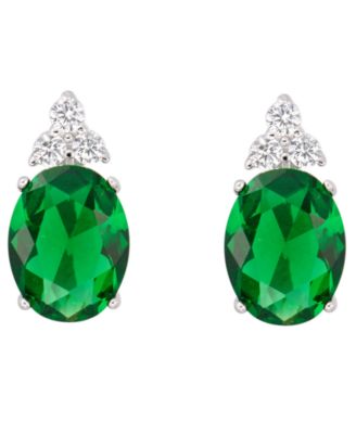 Crystal (0.12 ct. t.w.) and Cubic Zirconia (3.44 ct. t.w.) Stud Earrings in Sterling Silver